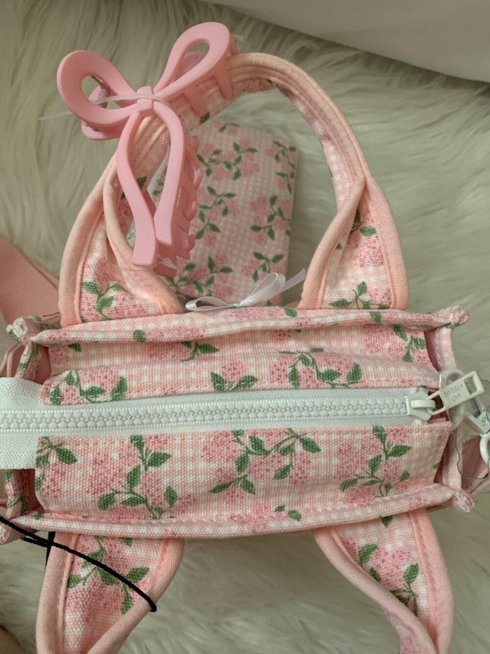 MADDEN GIRL Gingham Floral Mini Tote with Wristlet (+BONUS) - Picture 6 of 7